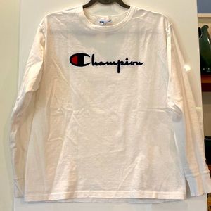 Champion long sleeved cotton t shirt tee 100% cotton‎ unisex mens ladies logo